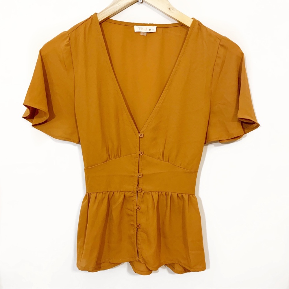 Blush J  Rust Colored Button Blouse